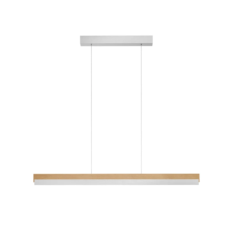 B-Ware Quitani Hängeleuchte Pendelleuchte LED Eiche Nickel verstellbar Keijo 103 cm
