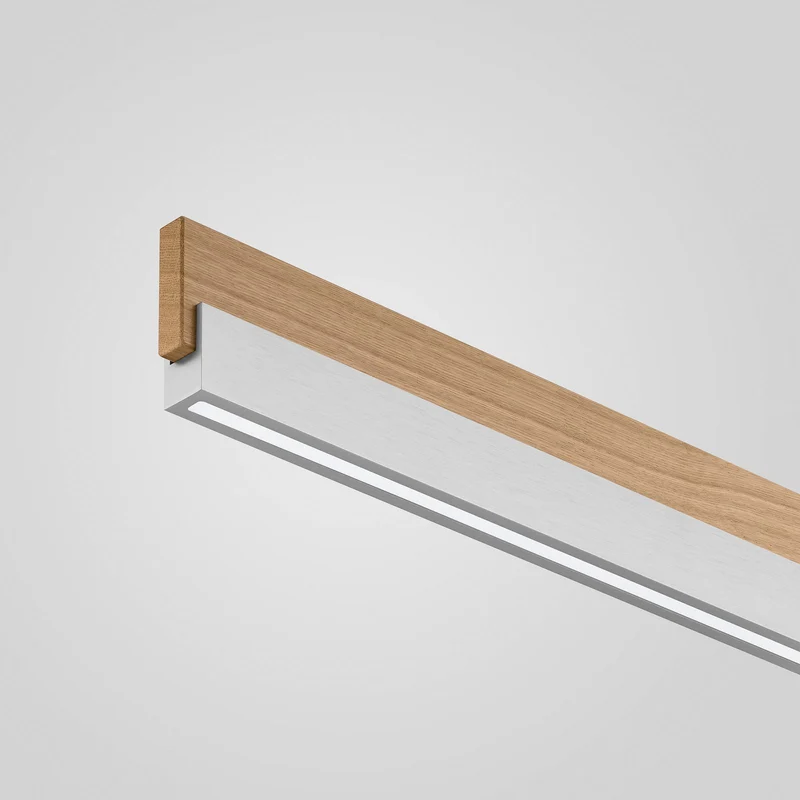 B-Ware Quitani Hängeleuchte Pendelleuchte LED Eiche Nickel verstellbar Keijo 103 cm
