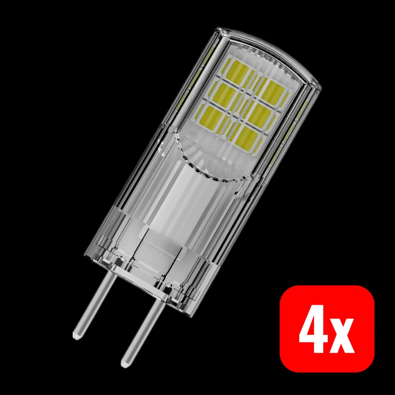 B-Ware OSRAM LED Lampe Leuchtmittel GY6.35 Warmweiß klar Kolbenform 12 V 2.2 W 4 STÜCK