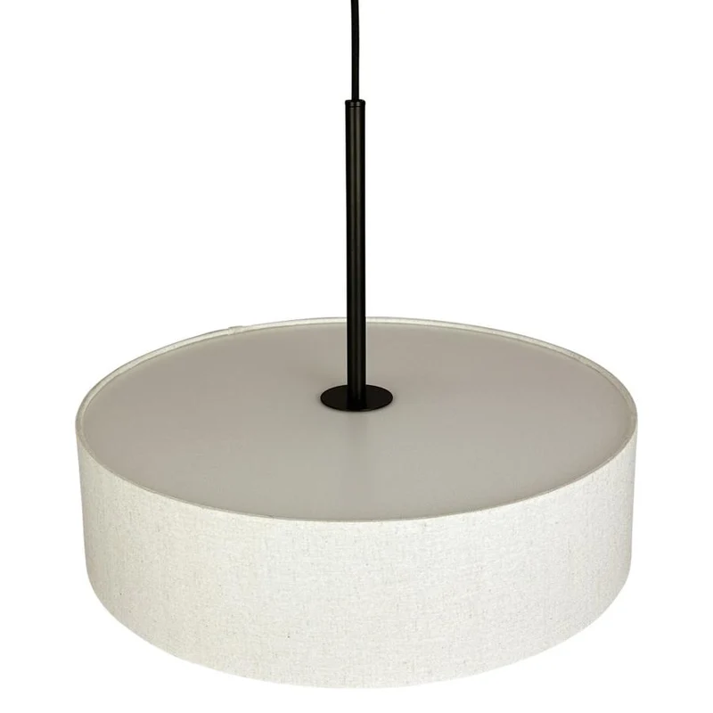 B-Ware Dyberg Larsen Pendelleuchte Hängelampe Calix Stoffschirm Natur Schwarz 3-flg 757