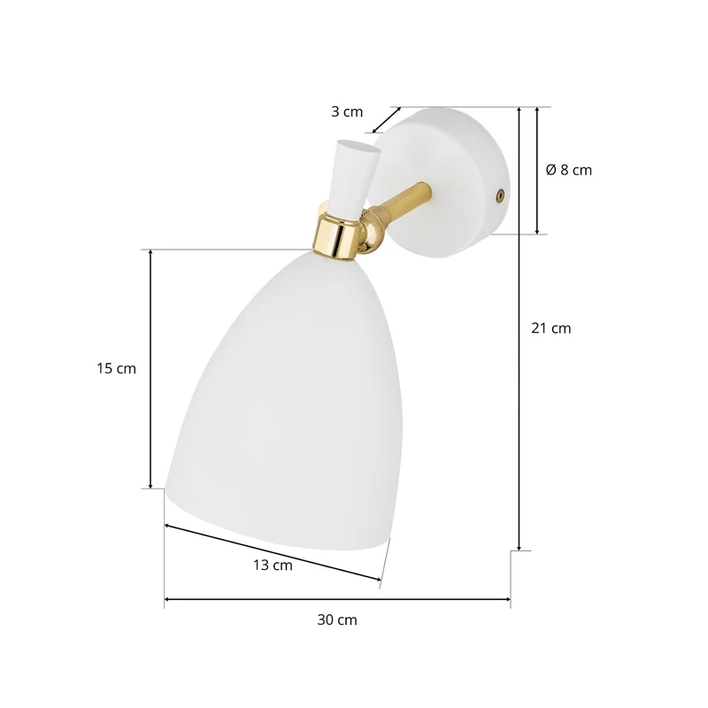 B-Ware Wandleuchte Cyntia schwenkbar weiß-messing Wandlampe Lampe Leuchte Spot Licht771
