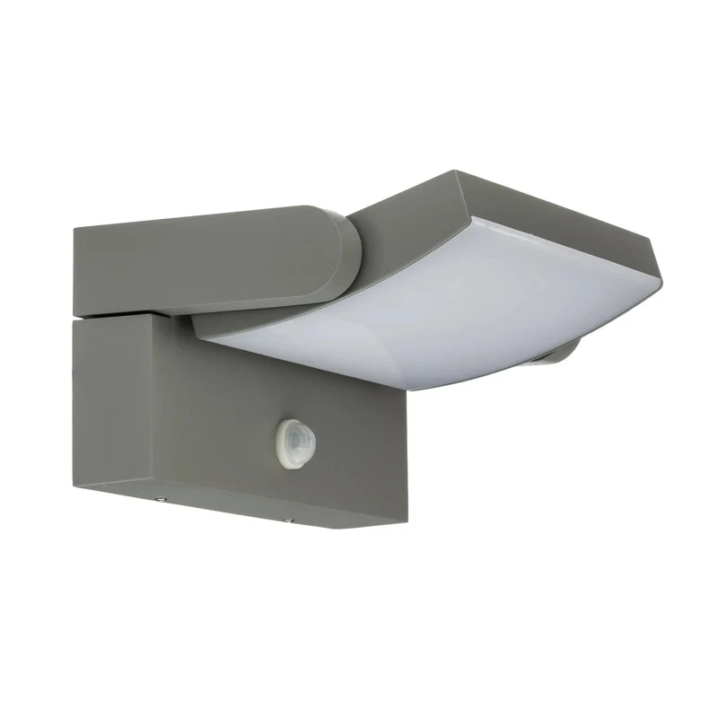 B-Ware Lindby Außenwandleuchte Wandlampe LED Sensor Sherin hellgrau schwenkbar 3000 K