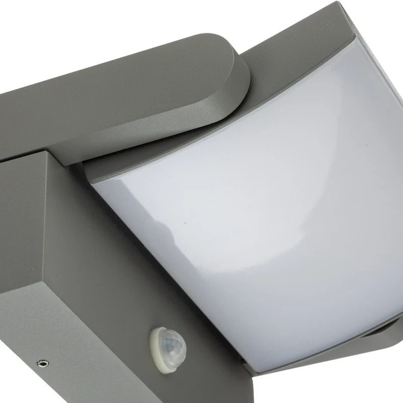 B-Ware Lindby Außenwandleuchte Wandlampe LED Sensor Sherin hellgrau schwenkbar 3000 K