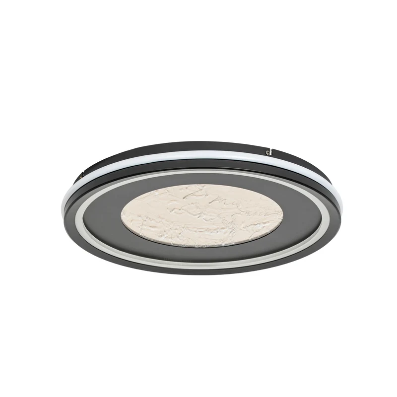 B-Ware Lucande Deckenleuchte Deckenlampe LED Tillian schwarz gold dimmbar 50cm warmweiß