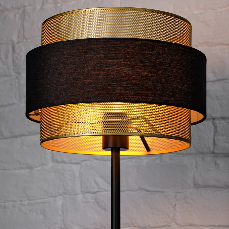 B-Ware OSRAM Stehleuchte Standlampe Leuchte Hornet Decor E27 LED Schwarz Gold Lampe