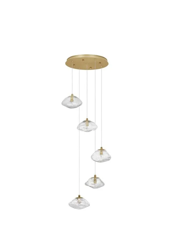 B-Ware Nova Luce Pendelleuchte Hängeleuchte KING G9 LED 5-fach Gold SIEHE TEXT/FOTO