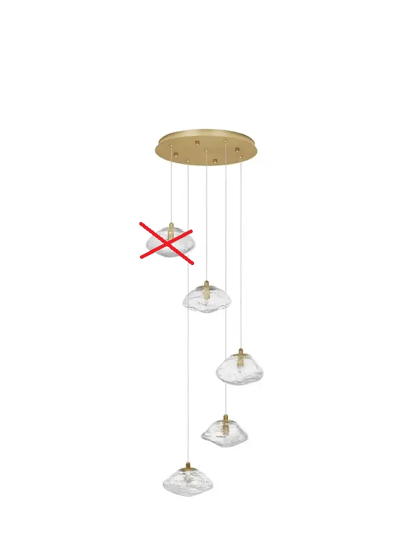 B-Ware Nova Luce Pendelleuchte Hängeleuchte KING G9 LED 5-fach Gold SIEHE TEXT/FOTO