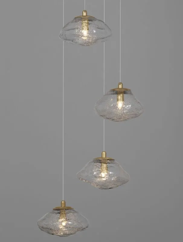 B-Ware Nova Luce Pendelleuchte Hängeleuchte KING G9 LED 5-fach Gold SIEHE TEXT/FOTO