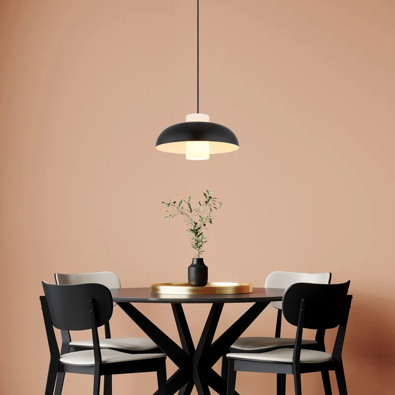 B-Ware Globo Pendellampe Hängeleuchte Lowe schwarz matt Metall Ø 38 cm E27 LED Leuchte