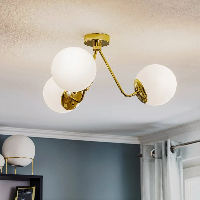 B-Ware Euluna Deckenlampe Lampe Leuchte hängend Tuse 3-flg messing SIEHE TEXT/FOTO