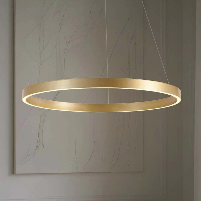 B-Ware Lucande Pendelleuchte Hängeleuchte LED Lampe gold Metall Beleuchtung 80 cm