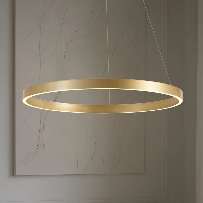 B-Ware Lucande Pendelleuchte Hängeleuchte LED Lampe gold Metall Beleuchtung 80 cm