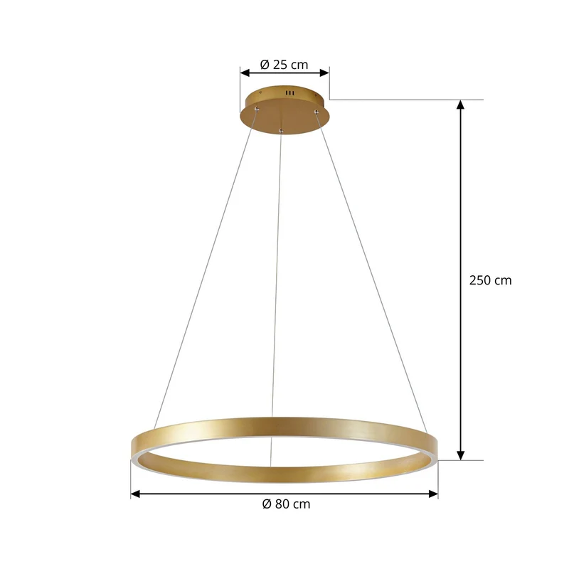 B-Ware Lucande Pendelleuchte Hängeleuchte LED Lampe gold Metall Beleuchtung 80 cm