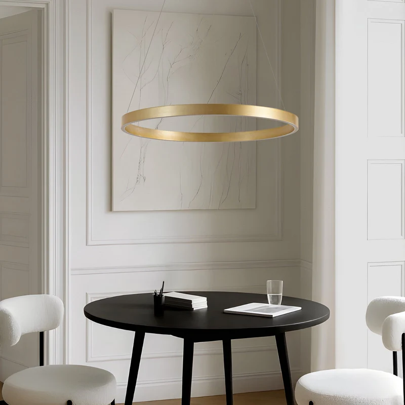 B-Ware Lucande Pendelleuchte Hängeleuchte LED Lampe gold Metall Beleuchtung 80 cm