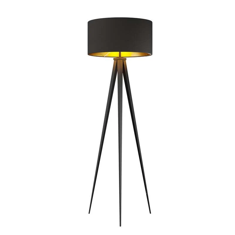 B-Ware Lindby Stehlampe Leuchte Benik schwarz gold Tripod Textil 153cm SIEHE TEXT/F852