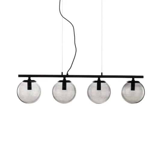 B-Ware Lucande Sotiana Hängelampe Hängelampe Lampe Leuchte 4 Glaskugeln schwarz 40W E14