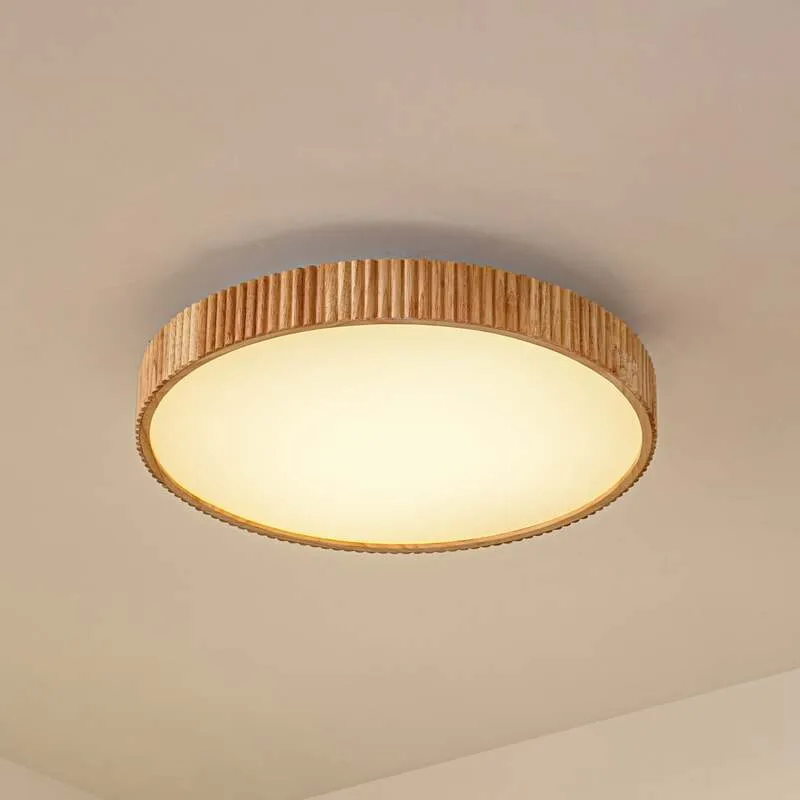 B-Ware Lindby Deckenleuchte Deckenlampe LED Fernbedienung weiß Holz Wohnbereich dimm280