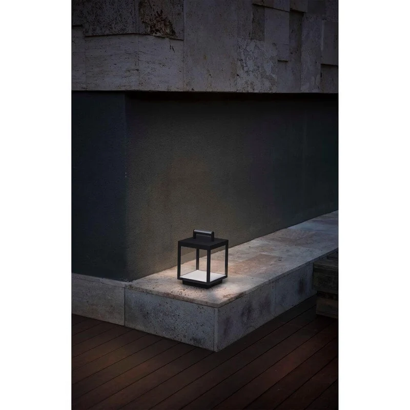 LED Akku Tisch- & Bodenlampe KERALA IP54 Dunkelgrau