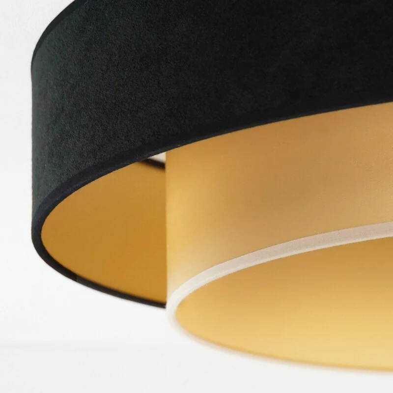 B-Ware Luneta LED Deckenlampe Leuchte Fernbedienung schwarz gold Samt SIEHE TEXT/F753