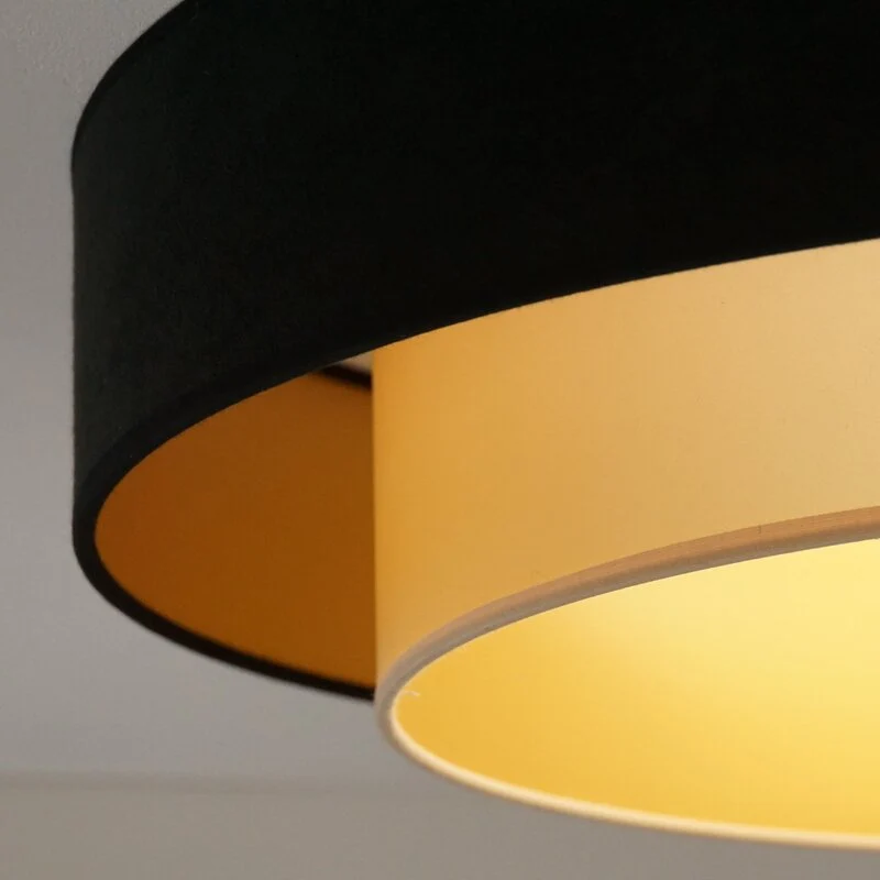 B-Ware Luneta LED Deckenlampe Leuchte Fernbedienung schwarz gold Samt SIEHE TEXT/F753