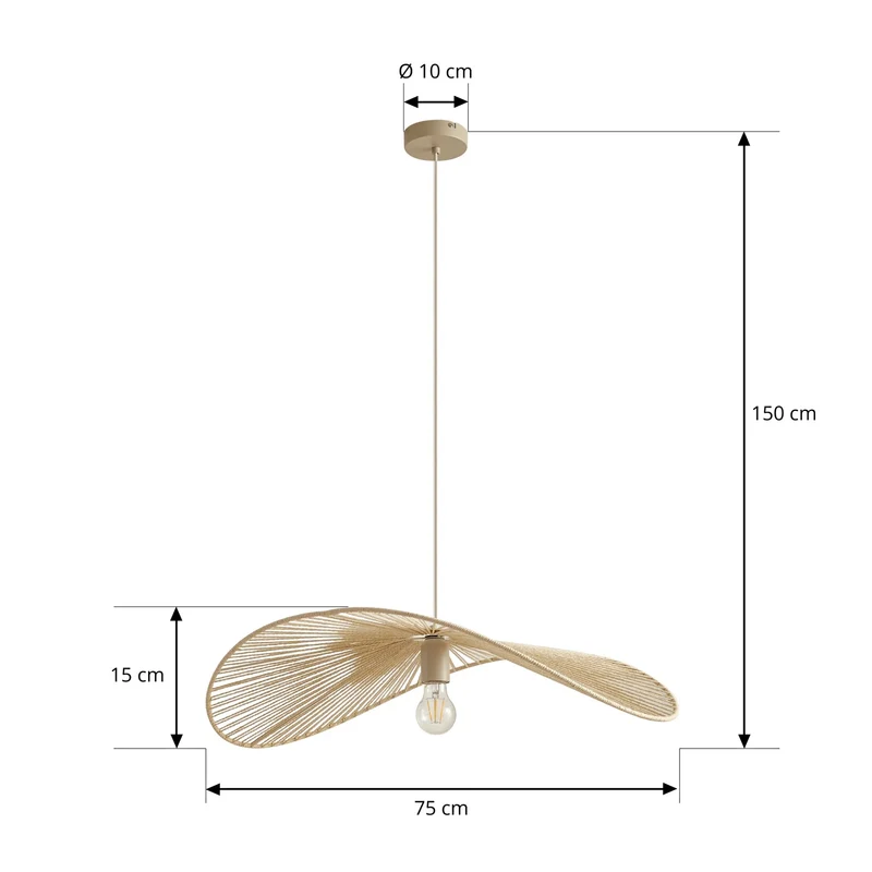 B-Ware Lindby Hängeleuchte Pendelleuchte Valdorin beige LED Länge 75 cm SIEHE TEXT/FOTO