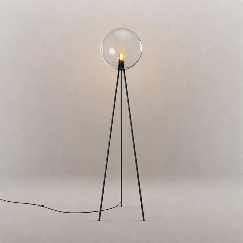 s.luce Dreibein-Stehleuchte Orb Tripod 160cm mit Glaskugel