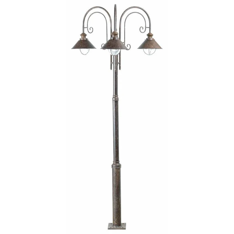 Mastleuchte NAUTICA 3-flammig IP33 Rostbraun