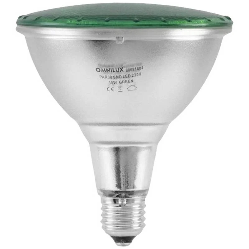 2x B-Ware Omnilux Lampe Leuchtmittel LED E27 Grün PAR38 121 x 135 mm 50 Grad 15 W 2 STÜCK