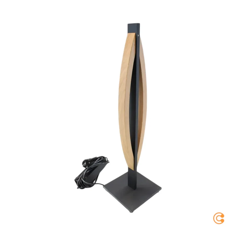 B-Ware Quitani Tischleuchte Tischlampe LED Kiera Eiche Schwarz Aluminium Wohnzimmer595