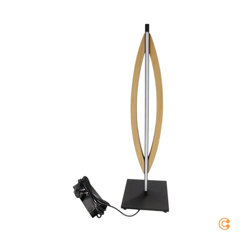 B-Ware Quitani Tischleuchte Tischlampe LED Kiera Eiche Schwarz Aluminium Wohnzimmer595