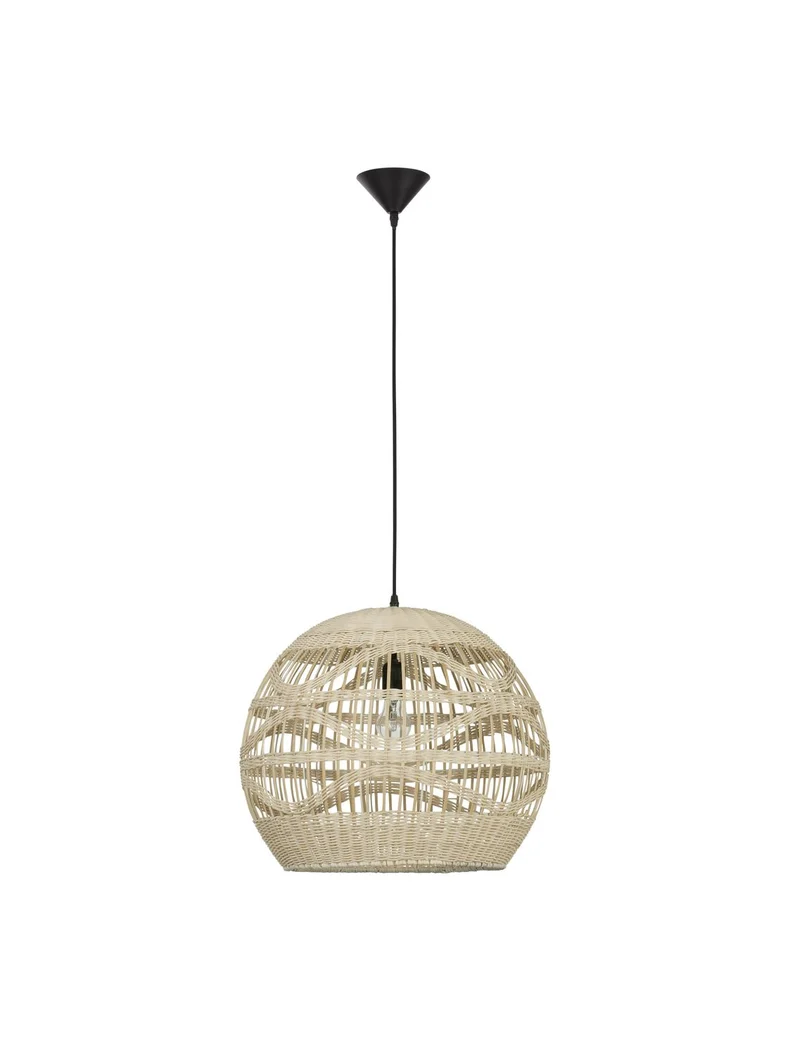 B-Ware Nova Luce Pendelleuchte Hängeleuchte MARLO Rattan LED Beige 205x48cm SIEHE TEXT