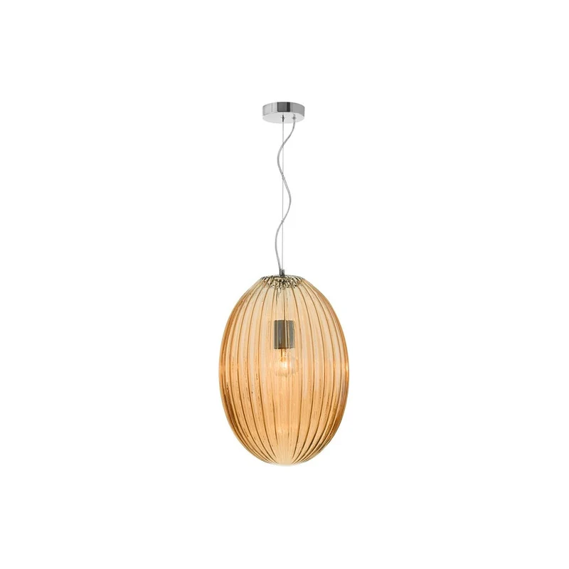B-Ware Nova Luce Pendelleuchte Hängelampe Jong 30 Glas Bernstein Oval E27 LED Leuchte