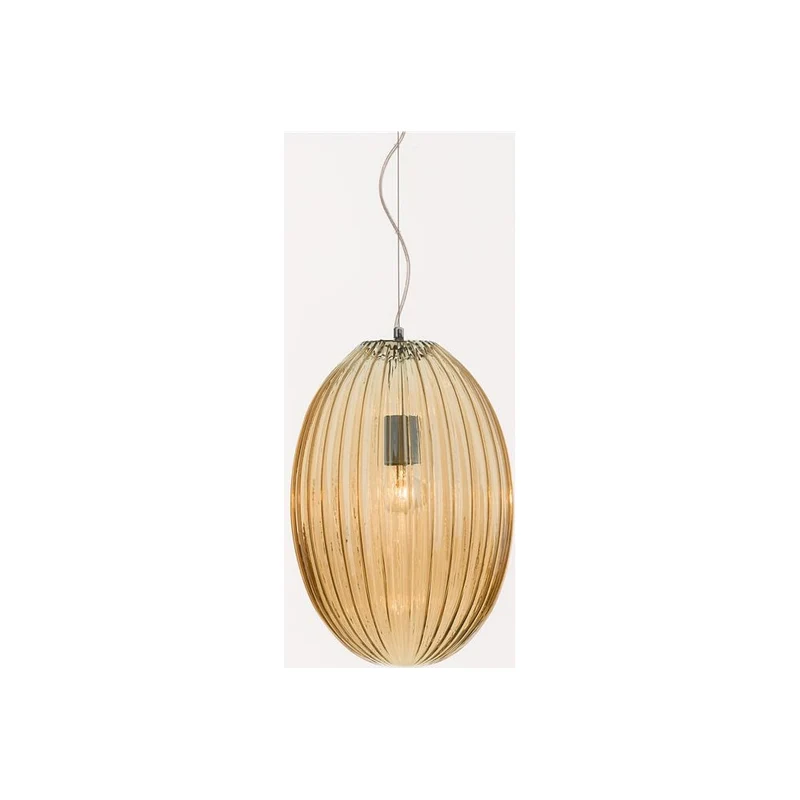 B-Ware Nova Luce Pendelleuchte Hängelampe Jong 30 Glas Bernstein Oval E27 LED Leuchte