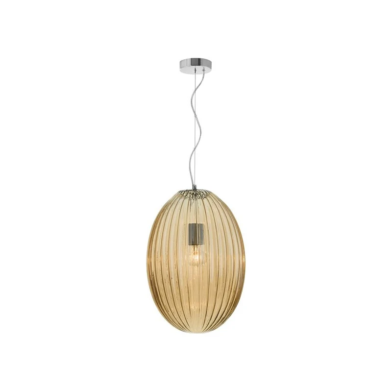 B-Ware Nova Luce Pendelleuchte Hängelampe Jong 30 Glas Bernstein Oval E27 LED Leuchte