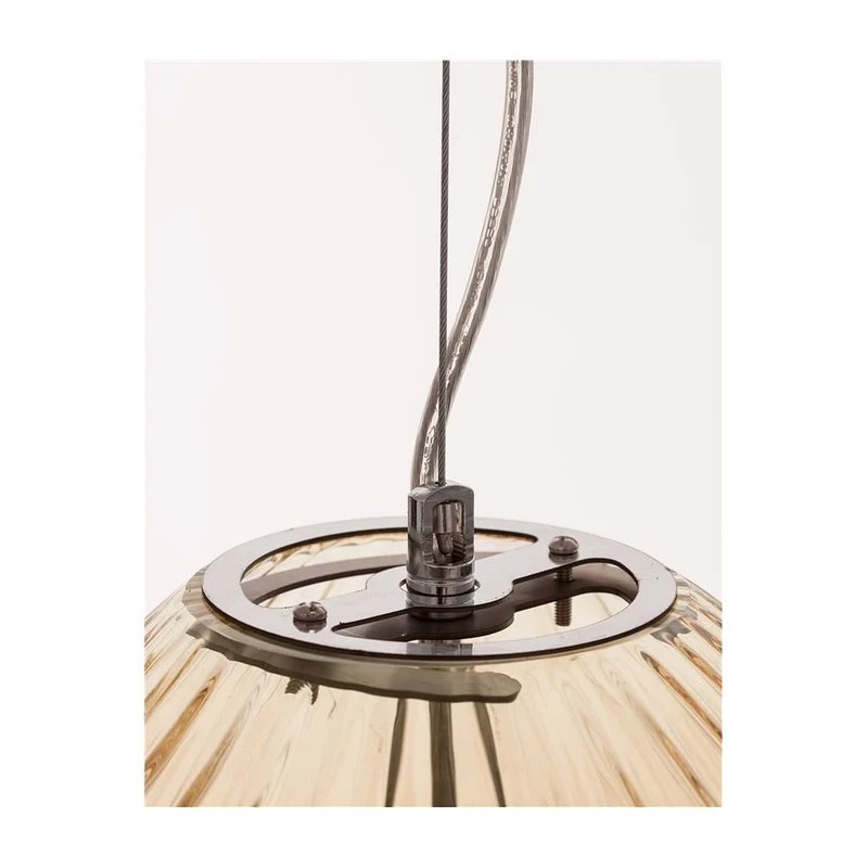B-Ware Nova Luce Pendelleuchte Hängelampe Jong 30 Glas Bernstein Oval E27 LED Leuchte