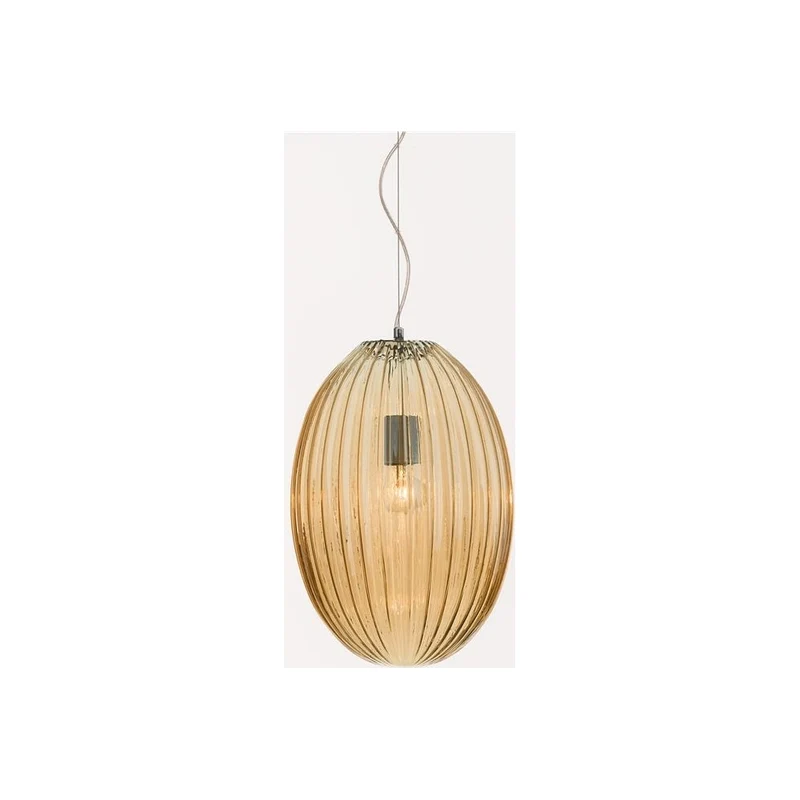 B-Ware Nova Luce Pendelleuchte Hängelampe Jong 30 Glas Bernstein Oval E27 LED Leuchte
