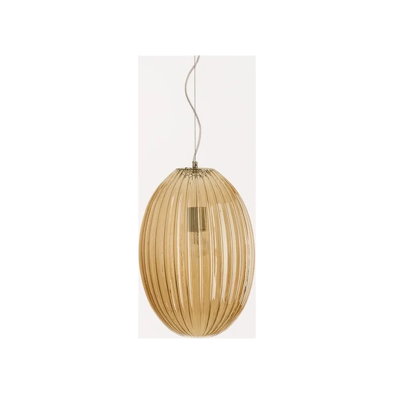 B-Ware Nova Luce Pendelleuchte Hängelampe Jong 30 Glas Bernstein Oval E27 LED Leuchte