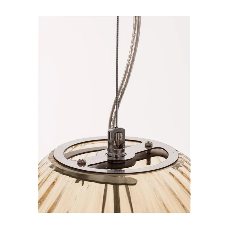 B-Ware Nova Luce Pendelleuchte Hängelampe Jong 30 Glas Bernstein Oval E27 LED Leuchte