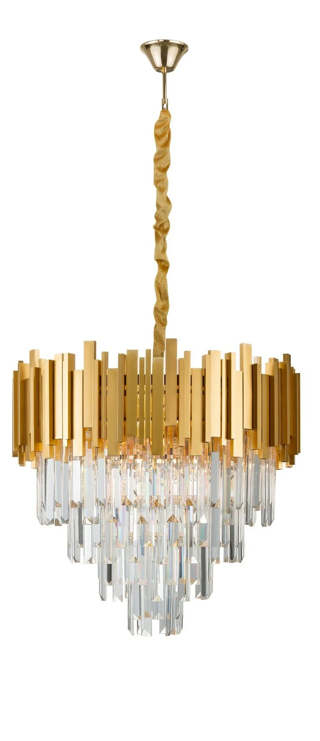 B-Ware Nova Luce Pendelleuchte Hängeleuchte GRANE Gold Kristall E14 LED SIEHE TEXT/FOTO