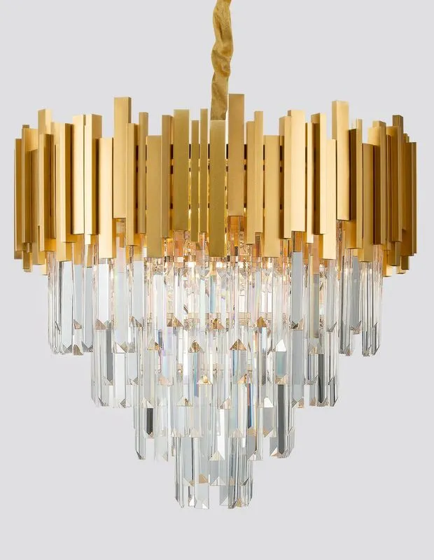 B-Ware Nova Luce Pendelleuchte Hängeleuchte GRANE Gold Kristall E14 LED SIEHE TEXT/FOTO