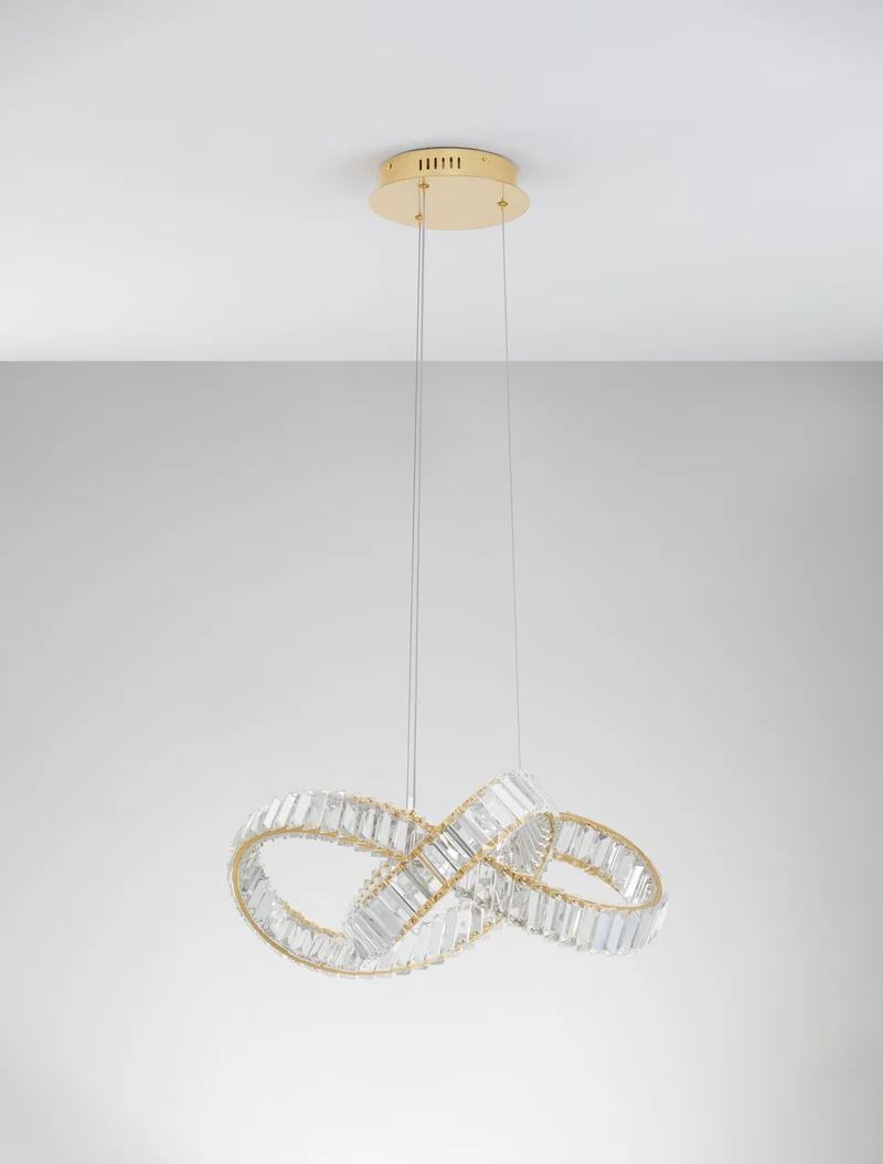 B-Ware Nova Luce Pendelleuchte Hängeleuchte CONCETO LED Gold dimmbar 120cm SIEHE TEXT
