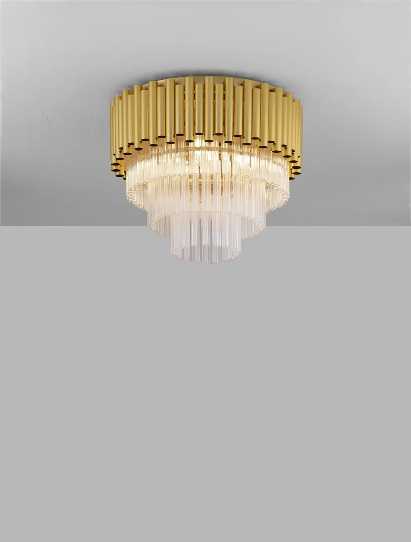 B-Ware Nova Luce Deckenleuchte Deckenlampe MAGNOLIA Gold E14 LED 5fach SIEHE TEXT
