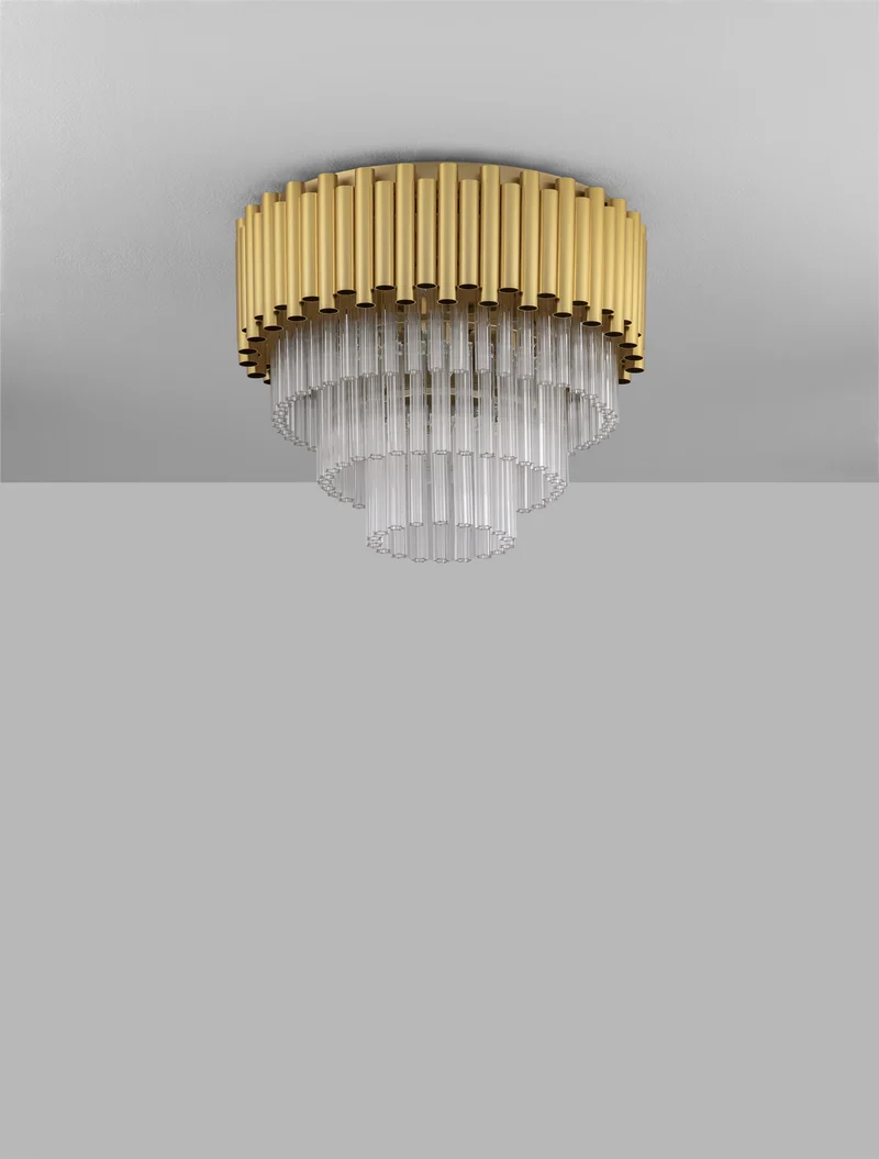 B-Ware Nova Luce Deckenleuchte Deckenlampe MAGNOLIA Gold E14 LED 5fach SIEHE TEXT