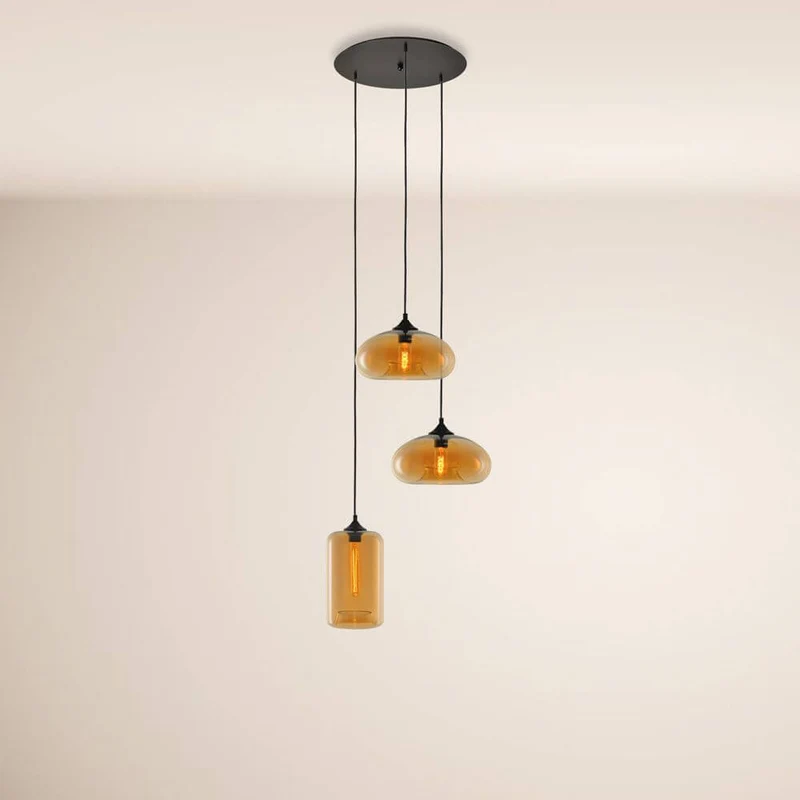 s.luce Cruet Mehrfach-Pendelleuchte Glas 3 oder 5-flammig