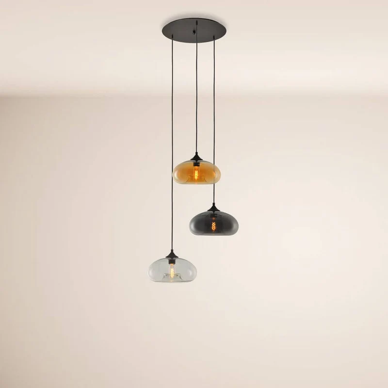 s.luce Cruet Mehrfach-Pendelleuchte Glas 3 oder 5-flammig