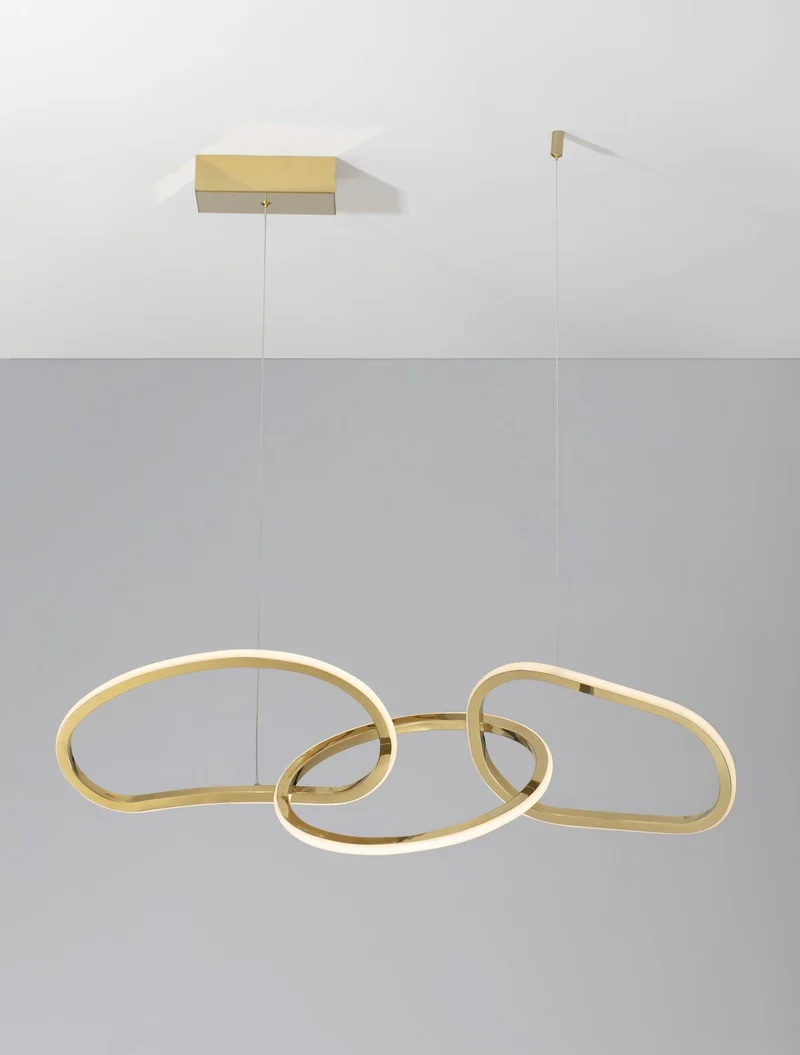 B-Ware Nova Luce Pendelleuchte Hängeleuchte LED Gold GIRISH Warmweiß dimmbar SIEHE TEXT