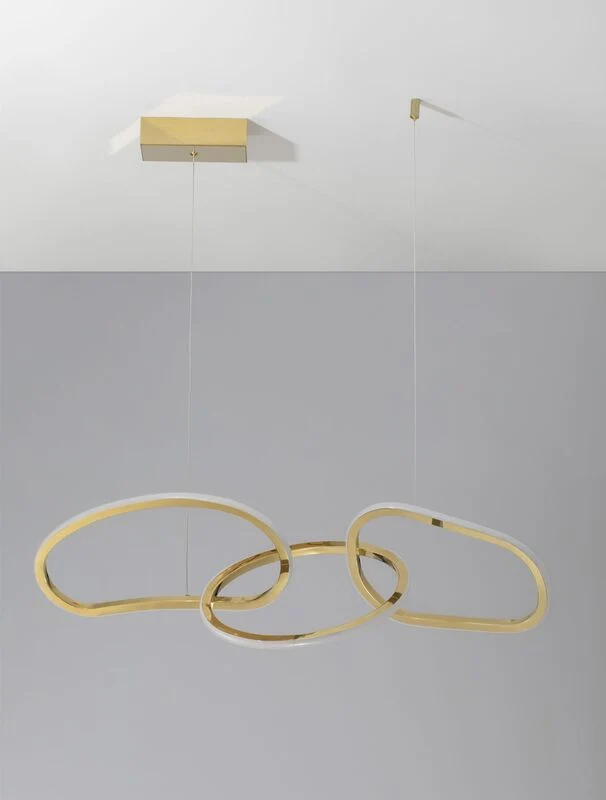 B-Ware Nova Luce Pendelleuchte Hängeleuchte LED Gold GIRISH Warmweiß dimmbar SIEHE TEXT