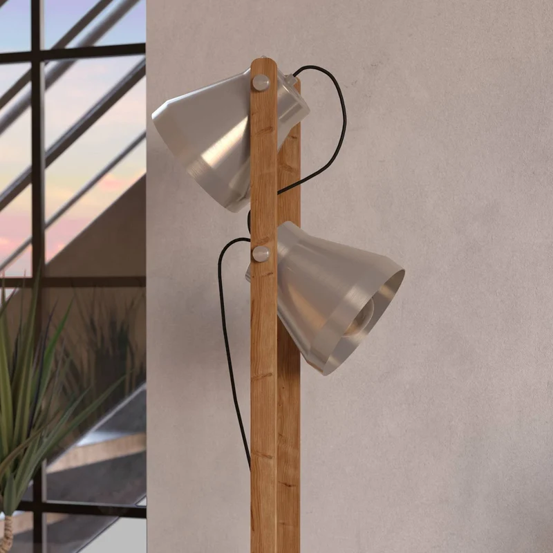 B-Ware Eglo Stehlampe Leuchte Cawton Höhe 1345 cm Stahl braun 2flg Stahl