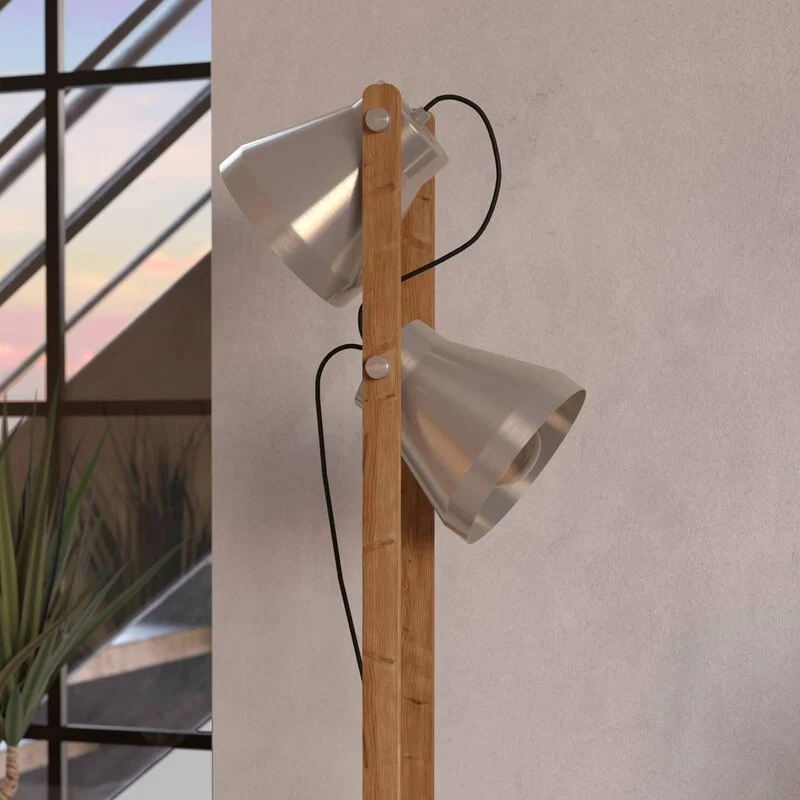 B-Ware Eglo Stehlampe Leuchte Cawton Höhe 1345 cm Stahl braun 2flg Stahl