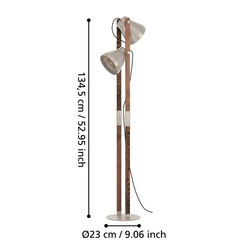 B-Ware Eglo Stehlampe Leuchte Cawton Höhe 1345 cm Stahl braun 2flg Stahl